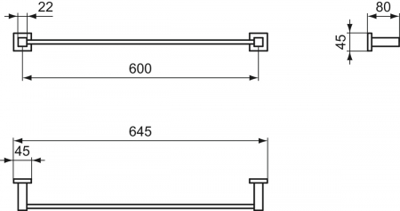 Suport prosop baie Ideal Standard IOM 60 cm crom lucios [1]