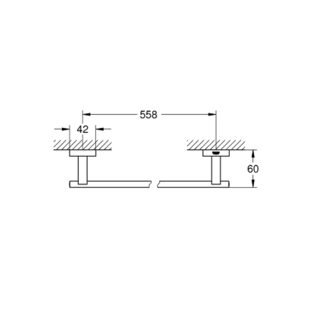 Suport prosop baie crom 60 cm Grohe Essentials Cube [1]