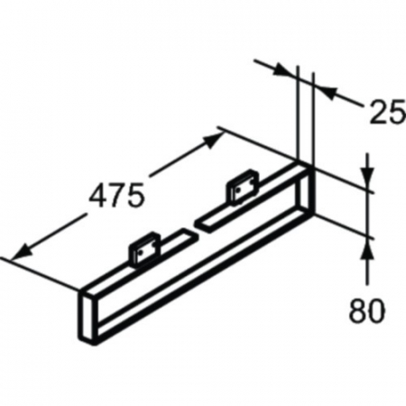 Suport prosop baie pentru mobilier Ideal Standard Adapto 48 cm crom lucios [2]