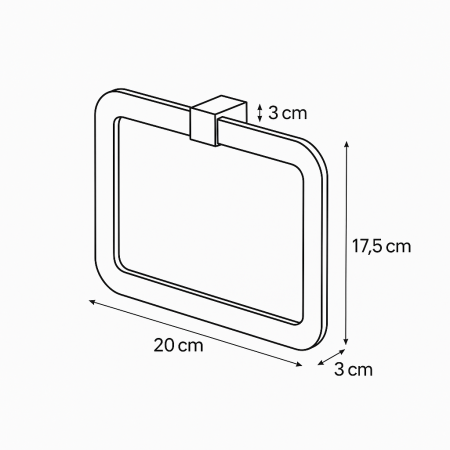 Inel portprosop negru 20x17.5 cm Bisk Futura [2]