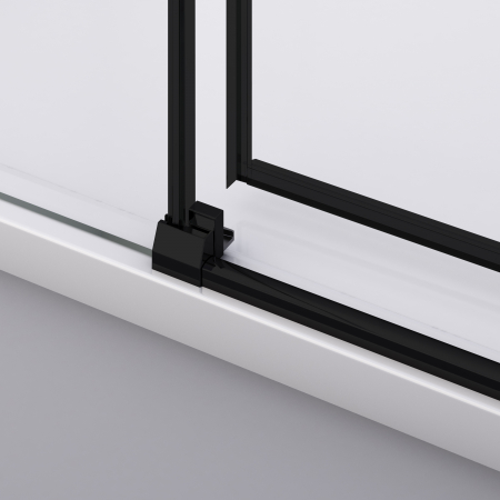 Cabina dus negru mat 100x80 cm, usa culisanta, grosime sticla 6 mm, tratament anticalcar, Ronal [2]
