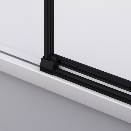 Cabina dus negru mat 100x80 cm, usa culisanta, grosime sticla 6 mm, tratament anticalcar, Ronal [3]