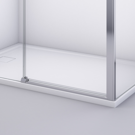 Cabina dus crom 100x100 cm, usa culisanta, grosime sticla 6 mm, tratament anticalcar, Ronal Divera [4]