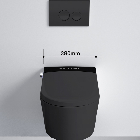 Toaleta inteligenta suspendata negru cu functie bideu,capac soft close inclus, incalzire colac Smart Foglia [4]