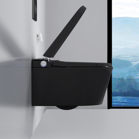 Toaleta inteligenta suspendata negru cu functie bideu,capac soft close inclus, incalzire colac Smart Foglia [1]
