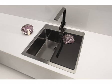 Tocator sticla neagra pentru chiuveta bucatarie Alveus [1]