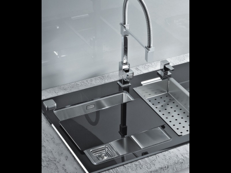 Tocator sticla neagra pentru chiuveta bucatarie Alveus [3]