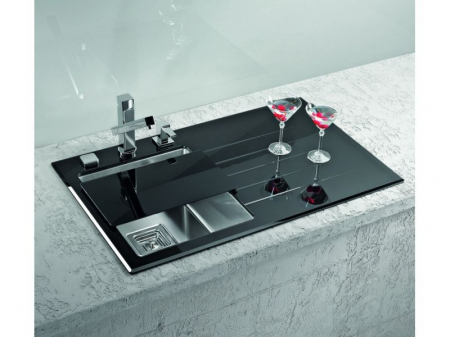 Tocator sticla neagra pentru chiuveta bucatarie Alveus [4]