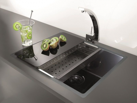 Tocator sticla neagra pentru chiuveta bucatarie Alveus [2]