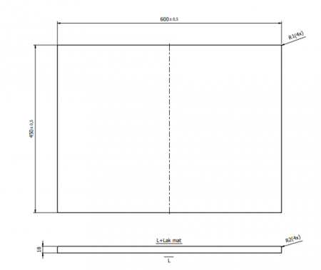 Blat pentru mobilier baie 60 cm, casmir mat, Cersanit Tirso [1]