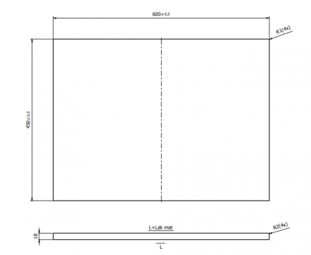 Blat pentru mobilier baie 60 cm, fiord mat, Cersanit Tirso [1]