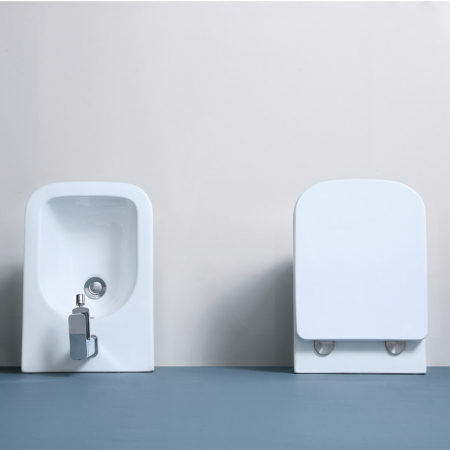 Set vas wc suspendat cu spalare Tornado Flush, capac soft close si quick release, alb, Fluminia [2]