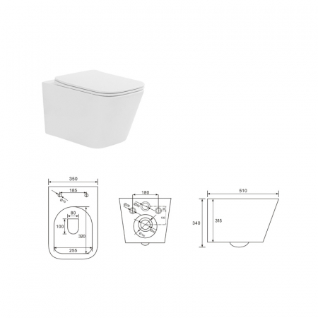 Set vas wc suspendat cu spalare Tornado Flush, capac soft close si quick release, alb, Fluminia [3]