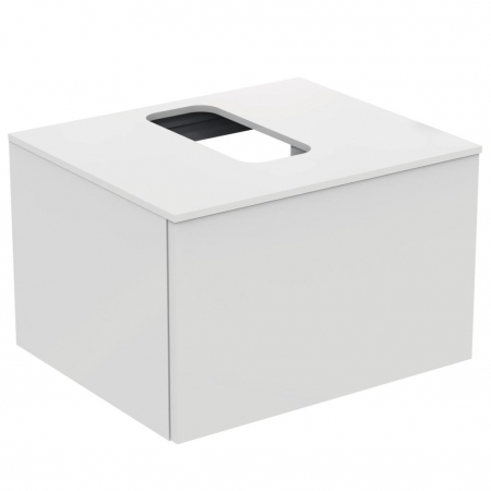 Mobilier pentru lavoar - Dulap baie suspendat Ideal Standard Adapto pentru lavoar, 60 cm, alb lucios, blat cu decupaj