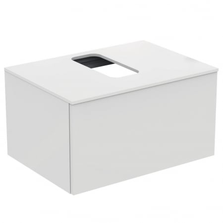 Mobilier pentru lavoar - Dulap baie suspendat Ideal Standard Adapto pentru lavoar, 70 cm, alb lucios, blat cu decupaj