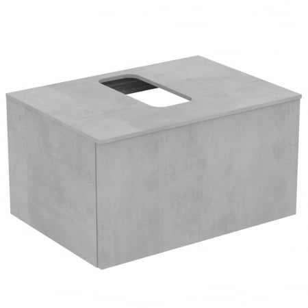 Mobilier pentru lavoar - Dulap baie suspendat Ideal Standard Adapto pentru lavoar, 70 cm, gri deschis, blat cu decupaj