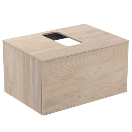 Mobilier pentru lavoar - Dulap baie suspendat Ideal Standard Adapto pentru lavoar, 70 cm, maro deschis, blat cu decupaj