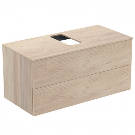 Mobilier pentru lavoar - Dulap baie suspendat Ideal Standard Adapto pentru lavoar, 105 cm, maro deschis, blat cu decupaj