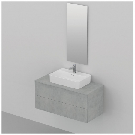 Dulap baie suspendat Ideal Standard Adapto pentru lavoar, 120 cm, gri deschis, blat cu decupaj [1]