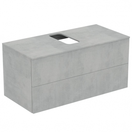 Mobilier pentru lavoar - Dulap baie suspendat Ideal Standard Adapto pentru lavoar, 120 cm, gri deschis, blat cu decupaj