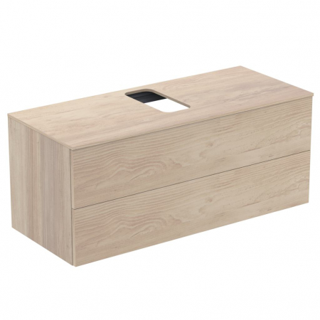 Mobilier pentru lavoar - Dulap baie suspendat Ideal Standard Adapto pentru lavoar, 120 cm, maro deschis, blat cu decupaj