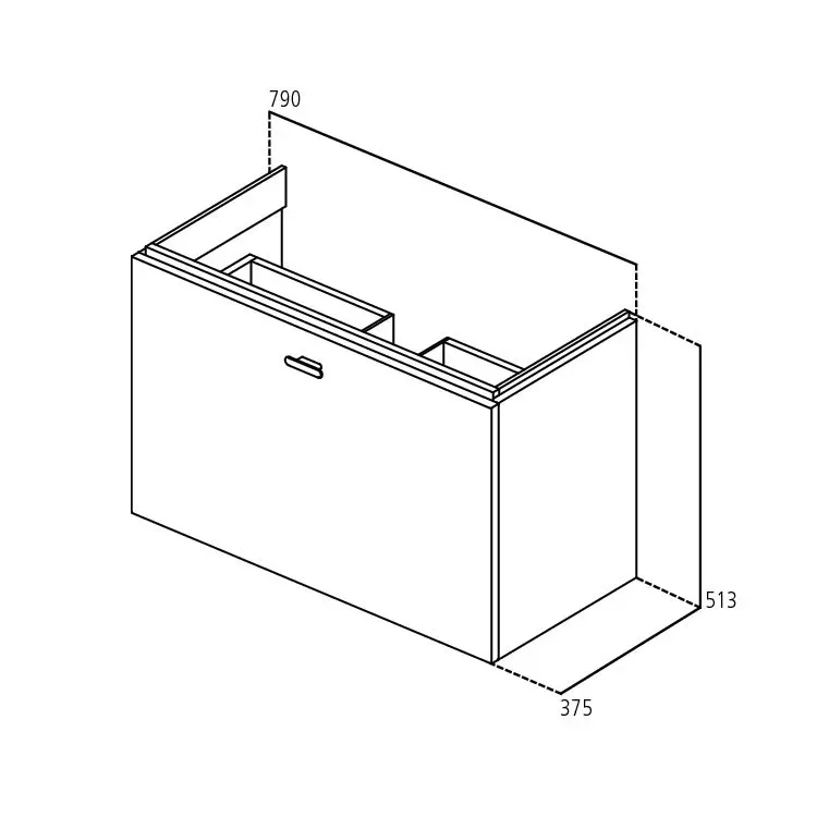 Dulap baie suspendat 59x37 cm, cu sertar, pentru lavoar, alb lucios, Ideal Standard  Connect Space [1]