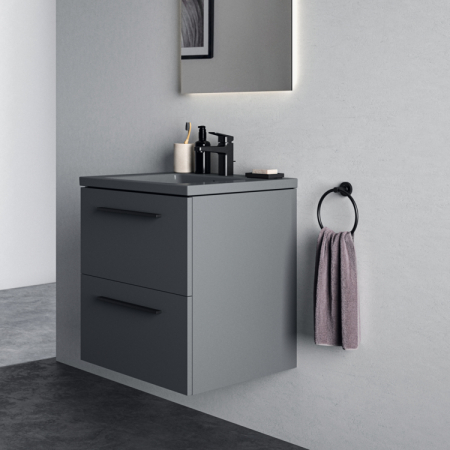 Dulap baie suspendat Ideal Standard i.Life B pentru lavoar, 60 cm, gri quartz mat [3]