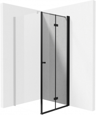 Usi, paravane si pereti dus - Usa cabina dus pliabila negru mat 90x200 cm Deante Kerria Plus