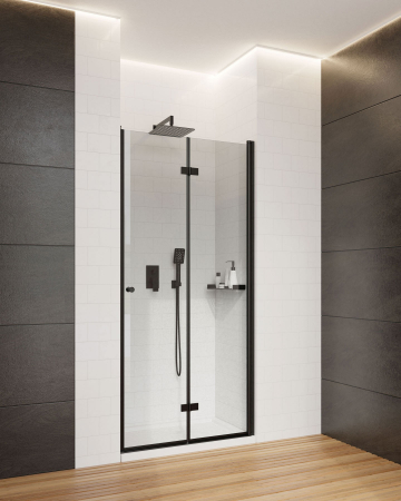 Usi, paravane si pereti dus - Usa cabina dus pliabila negru mat 70x200 cm Deante Kerria Plus