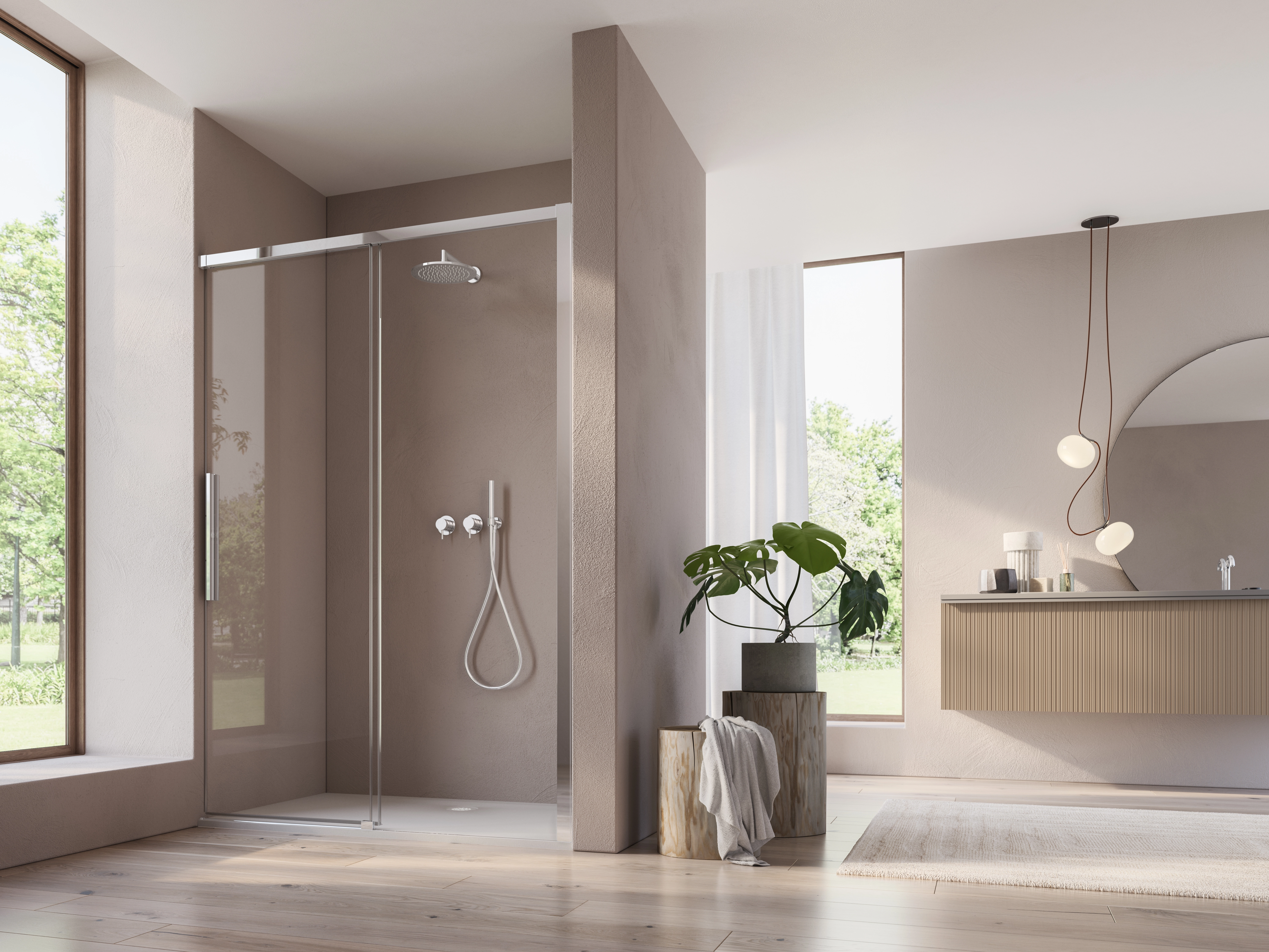 Usa culisanta de dus in nisa, 1300 mm, crom, doua elemente, Ronal Oriana [1]