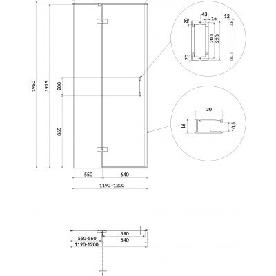 Usa dus batanta 120x195 cm, auriu periat, Cersanit Larga [1]