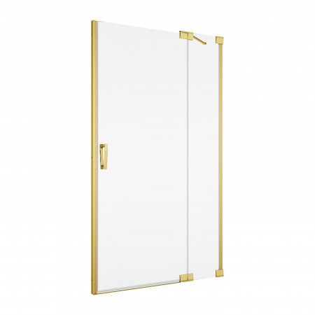 Usi, paravane si pereti dus - Usa dus batanta 100x200 cm cu segment fix Sanswiss Cadura auriu lucios deschidere dreapta