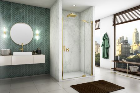 Usa dus batanta 100x200 cm cu segment fix Sanswiss Cadura auriu lucios deschidere dreapta [1]