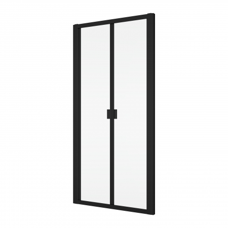 Cabine de dus simple - Usa pliabila dus in nisa din 2 piese, 80 cm, negru mat, Ronal Divera