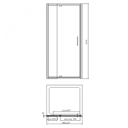 Usa sticla dus 80x200 cm crom Mediterraneo Anda [2]