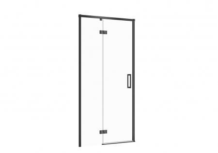 Usi, paravane si pereti dus - Usa sticla dus batanta 100x195 cm profil negru Cersanit Larga, montare stanga