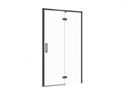 Usi, paravane si pereti dus - Usa sticla dus batanta 120x195 cm profil negru Cersanit Larga, montare dreapta