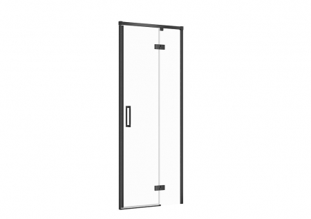 Usi, paravane si pereti dus - Usa sticla dus batanta 80x195 cm profil negru Cersanit Larga, montare dreapta