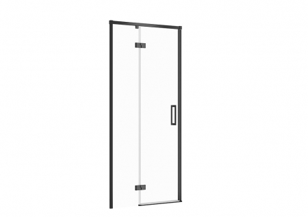 Usi, paravane si pereti dus - Usa sticla dus batanta 90x195 cm profil negru Cersanit Larga, montare stanga