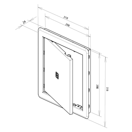 Usita de vizitare Haco, ASA-PVC, 30 x 30 cm, alb [1]