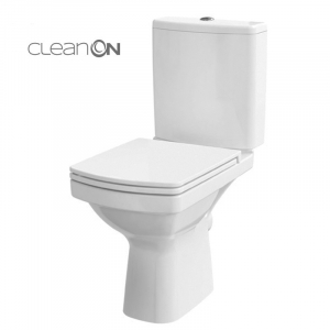 Baie - Set vas wc rimless cu rezervor si capac soft close, alimentare laterala, Cersanit Easy New