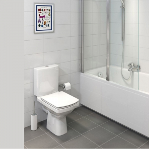 Set vas wc rimless cu rezervor si capac soft close, alimentare laterala, Cersanit Easy New [1]