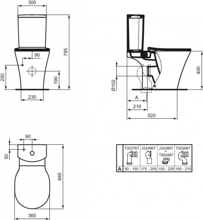 Vas wc stativ Ideal Standard Connect Air AquaBlade alb lucios [4]