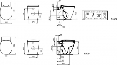 Vas wc stativ Ideal Standard Connect II alb lucios back to wall [4]