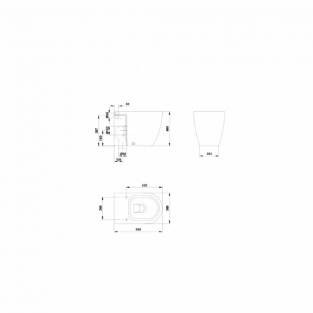 Vas wc stativ back to wall Gala Coral, capac soft close inclus, alb [1]