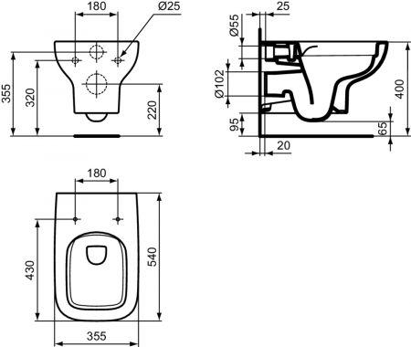 Vas wc suspendat rimless plus Ideal Standard i.Life A dreptunghiular alb lucios [4]