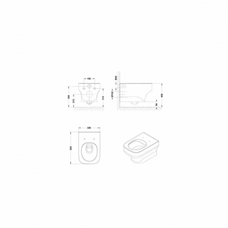 Vas wc suspendat rimless Gala Mid, alb [3]