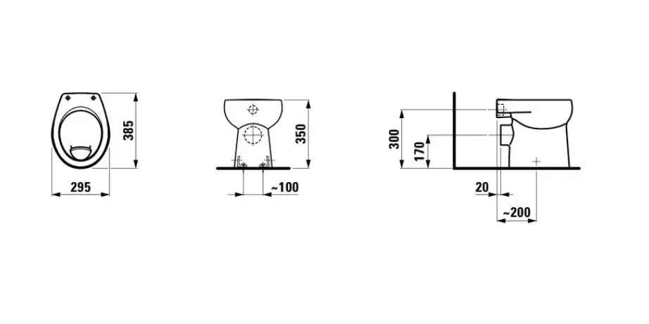 Vas wc pentru copii, stativ, 295x385 mm, alb, cu evacuare orizontala, Laufen Florakids [2]