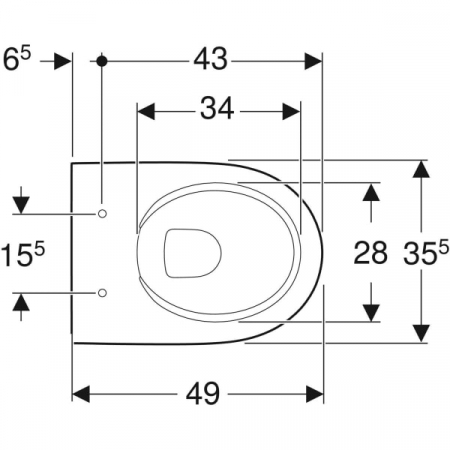 Vas wc rimless supendat, alb lucios, Geberit Selnova Compact [2]