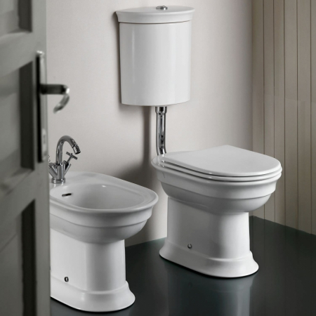Vas wc stativ alb cu iesire verticala, oval, Hatria Dolcevita [1]